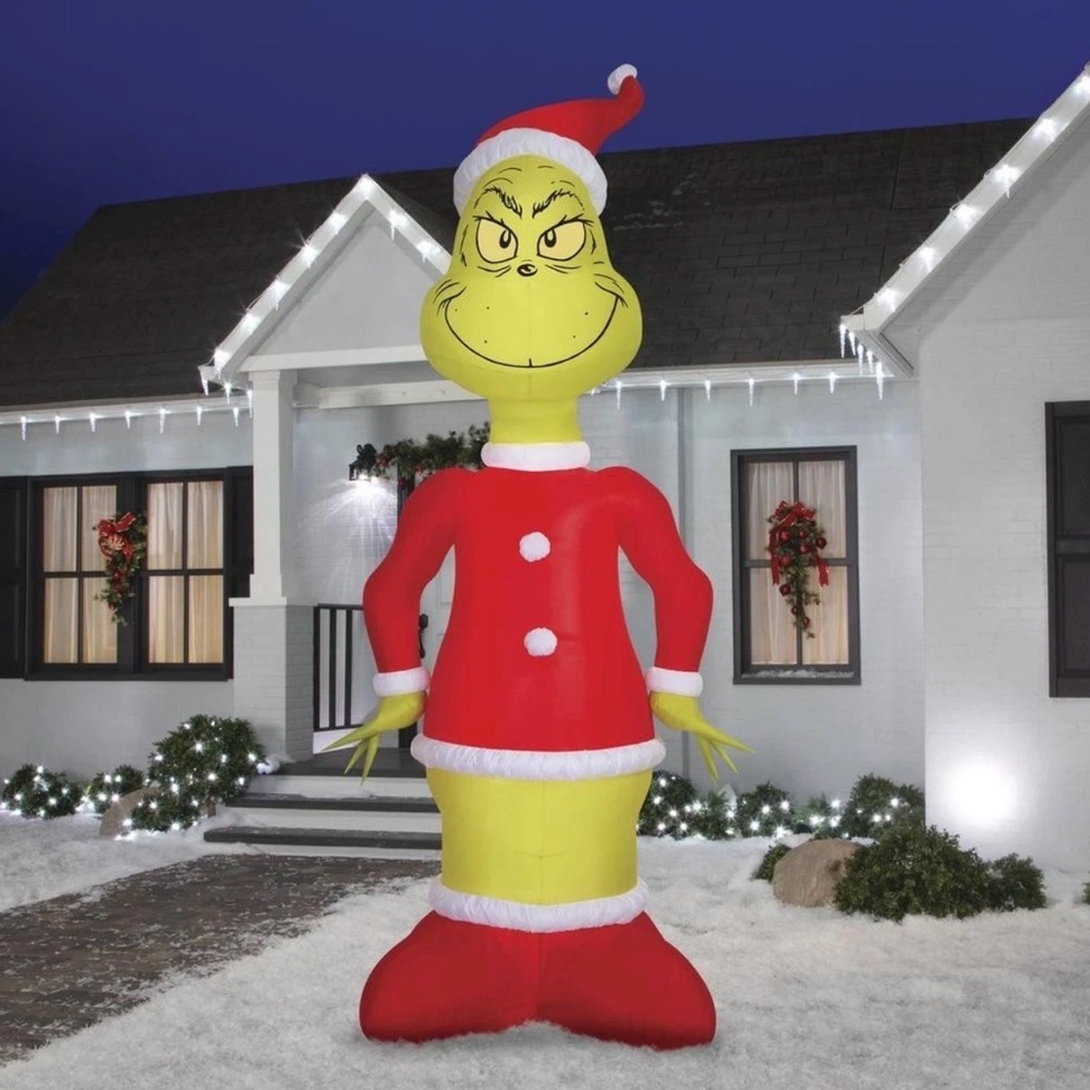 GEMMY 11.5 FT TALL ANIMATED HEAD TURNING GRINCH AIRBLOWN LIGHTED YARD INFLATABLE